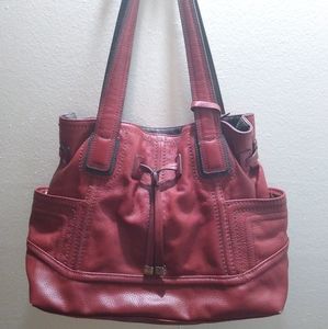 ***sold**Tignanello Dark Red Leather Handbag Purse